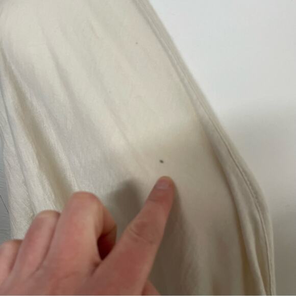 Blank Page White Draped Front Kimono Short Sleeve Cardigan Sweater Womens L - Picture 5 of 8